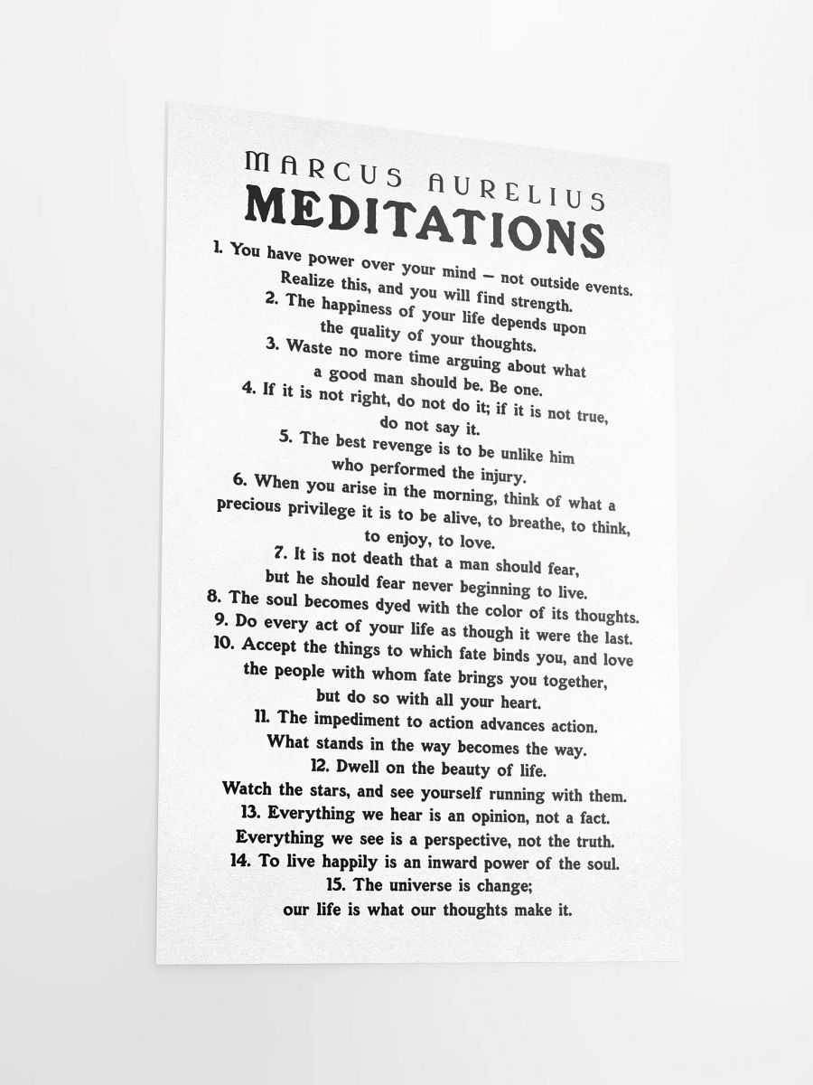 Marcus Aurelius Meditations Matte Paper Poster White product image (5)