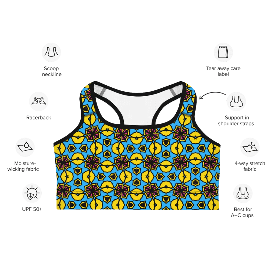 Pan Abstract (1) - Sports Bra product image (7)