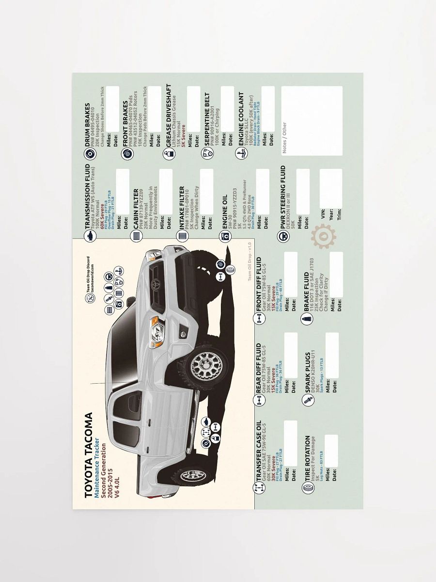 2nd GEN MAINTENANCE TRACKER V1.0 - White product image (5)