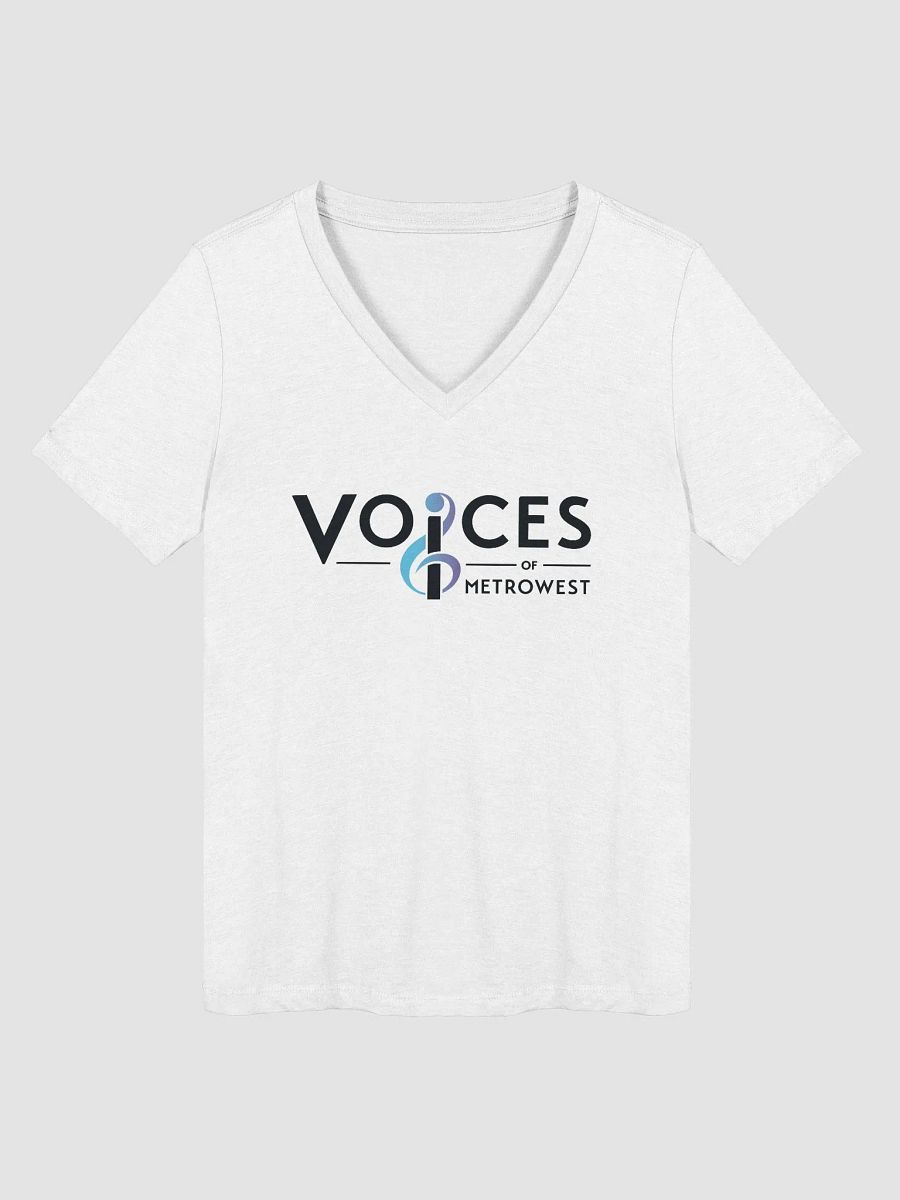 Women's White V-neck T-shirt product image (1)