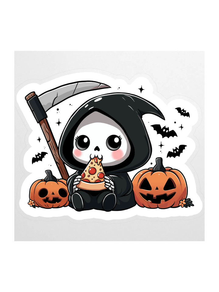 Grim Pizza Party Kiss-Cut Stickers - No Words product image (1)