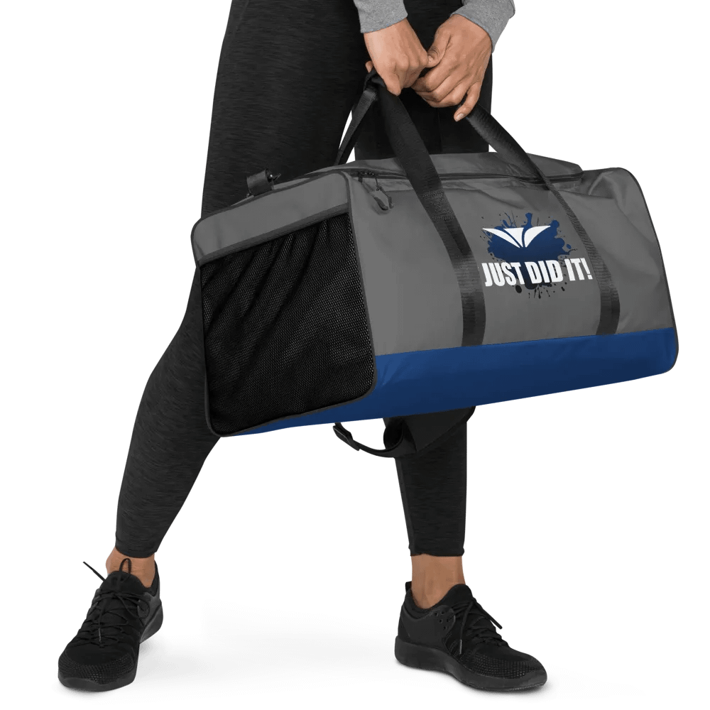 Just Did It! Blue Splatter Gray Duffle Bag product image (5)