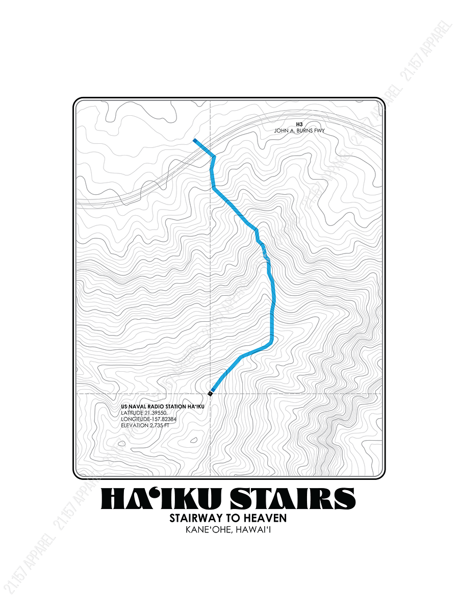 Trail Map - Ha'iku Stairs Shirt product image (5)