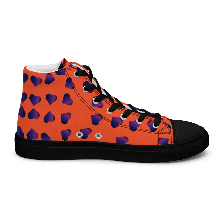Abstract Love Pattern Hearts on a Coloured Background Ladies Canvas High Top Shoes product image (12)