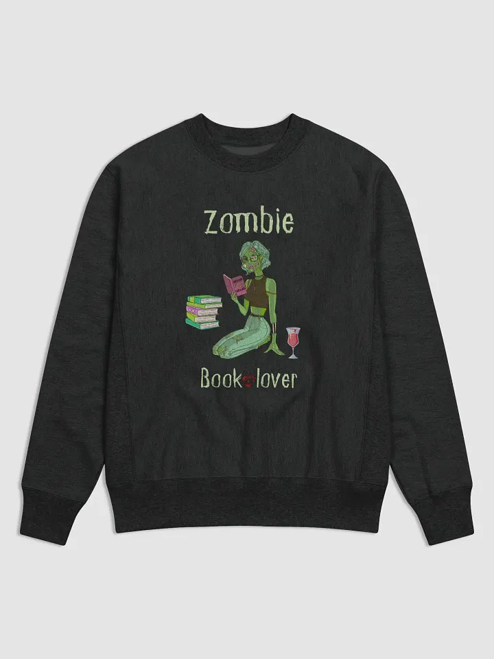 Zombie Book Lover Lady Black Sweatshirt product image (1)