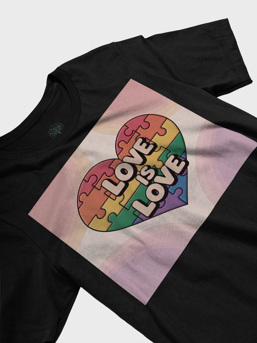 Exclusive 'Love is Love' Rainbow Puzzle Heart Pride Unisex T-Shirt - TDS Music product image (25)
