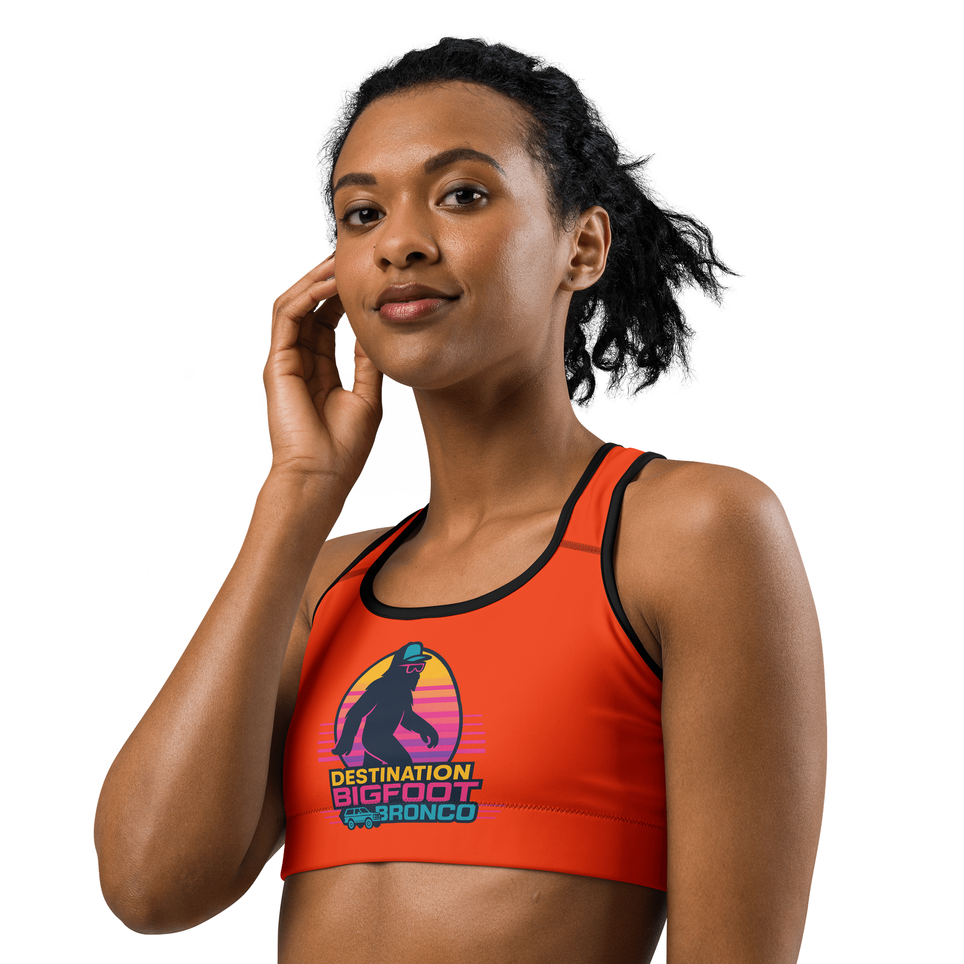 Synthsquatch Fitness Sports Bra (Neon Orange) product image (3)