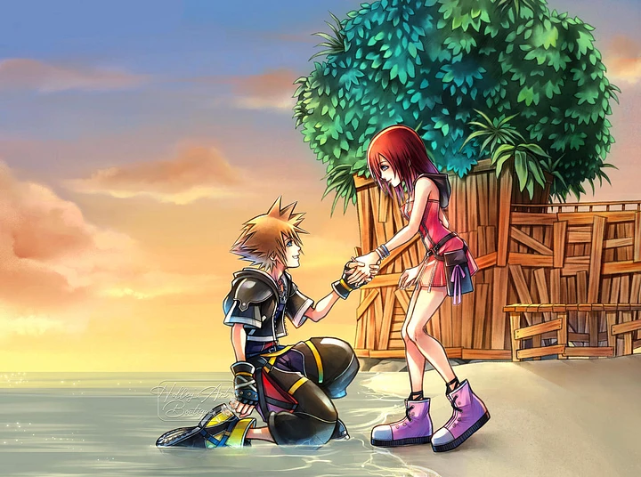 Poster Kingdom Hearts 2 Ending Sora and Kairi product image (1)