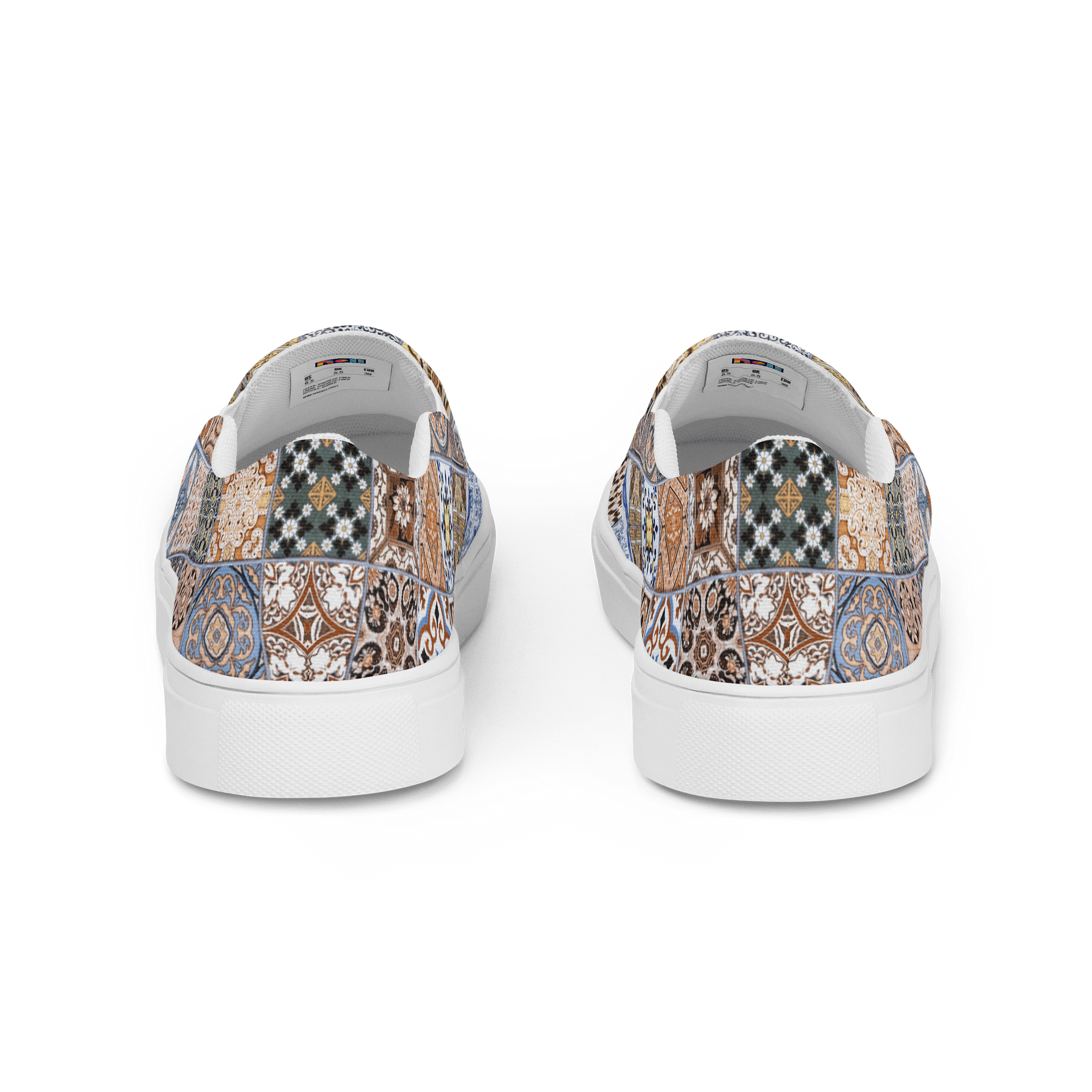 Eclectic Elegance Ceramic Tile Grid Men's Slip-On Canvas Shoes product image (4)