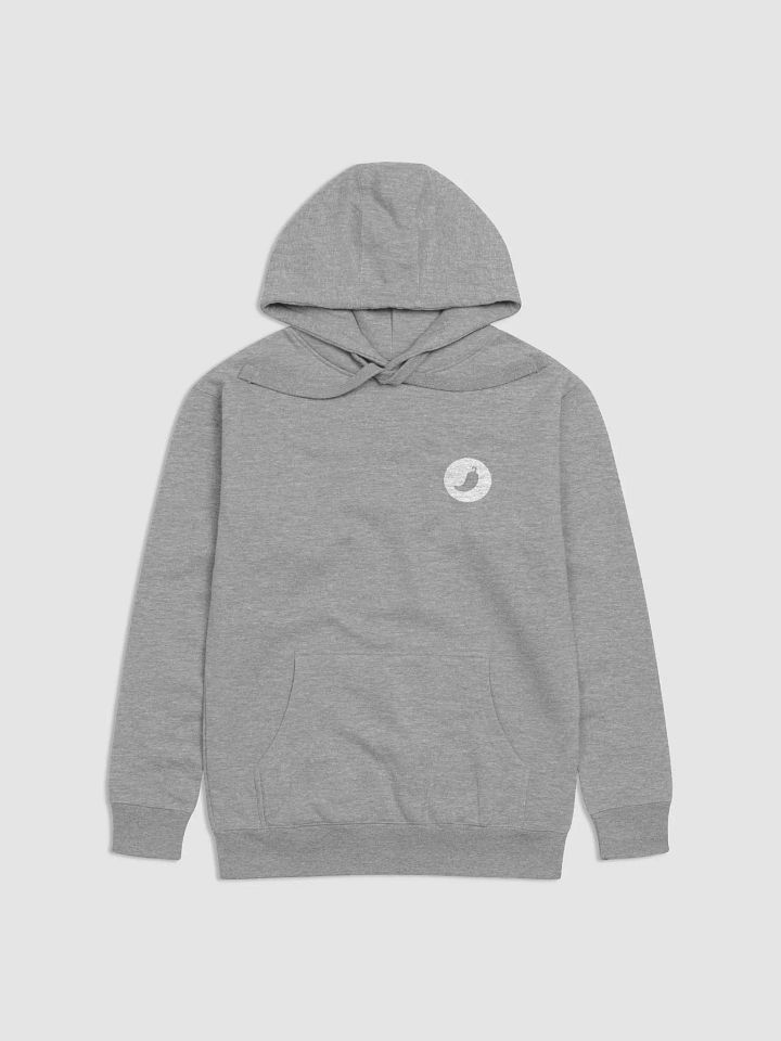 Grey coinpaprika hoodie with white logo product image (1)
