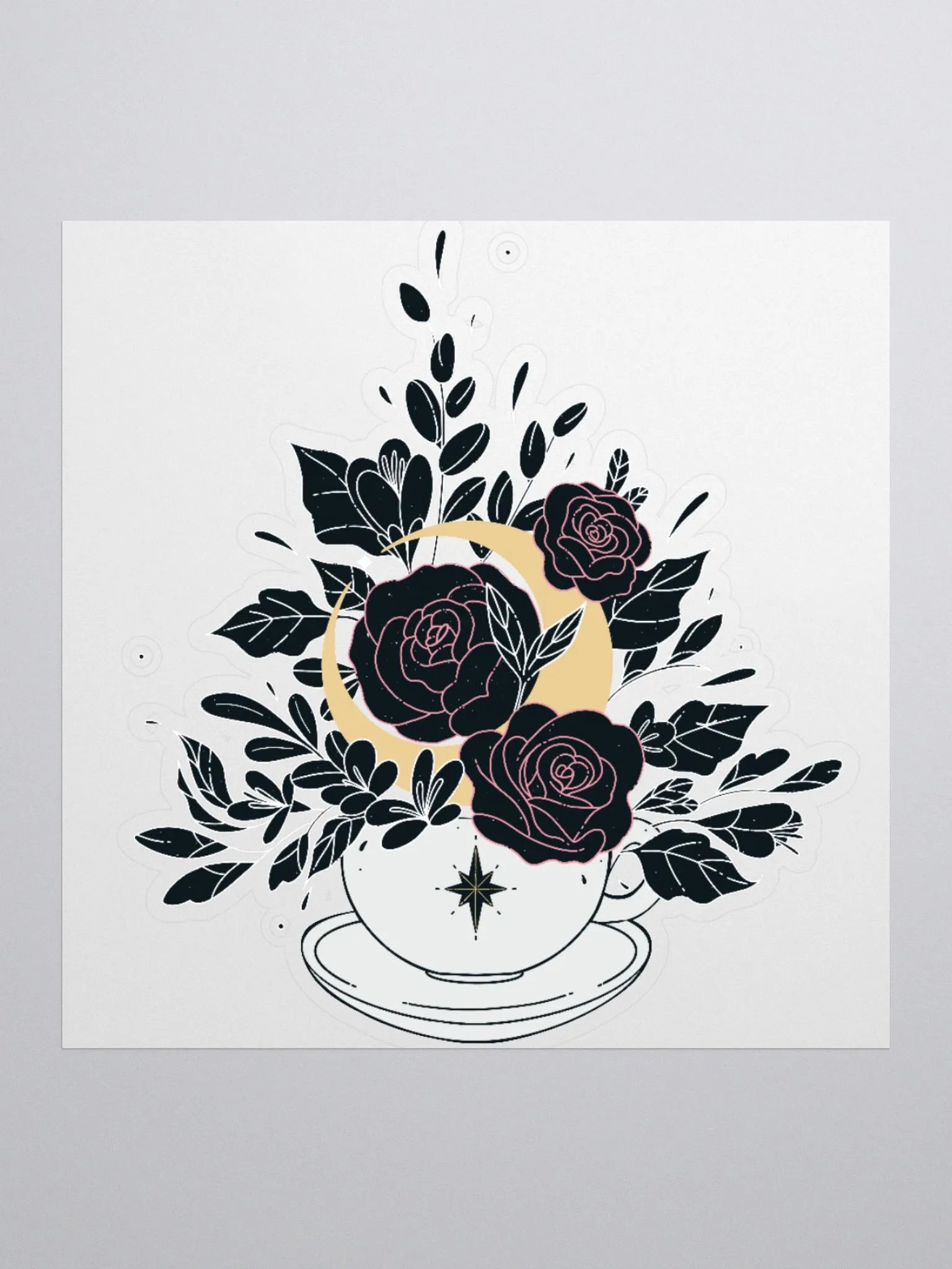 JeffBrutlag Florals and Moon Logo Sticker product image (1)