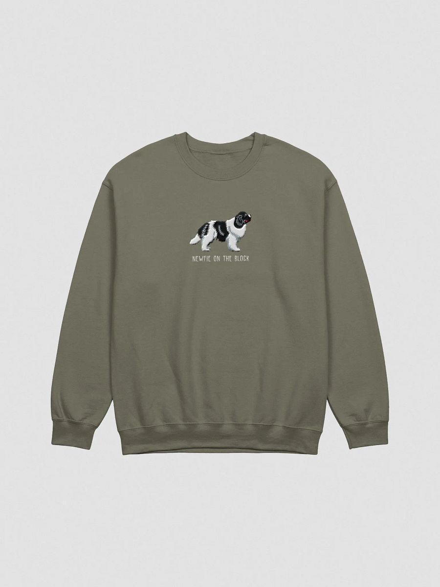 Newfie on the Block Sweatshirt (Embroidered) of a Newfoundland(Black & White) product image (4)