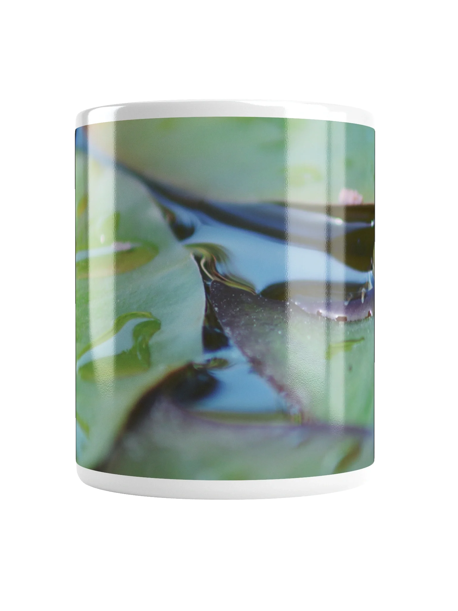Keramiktasse weiß - Frosch unter Seerosenblatt product image (6)