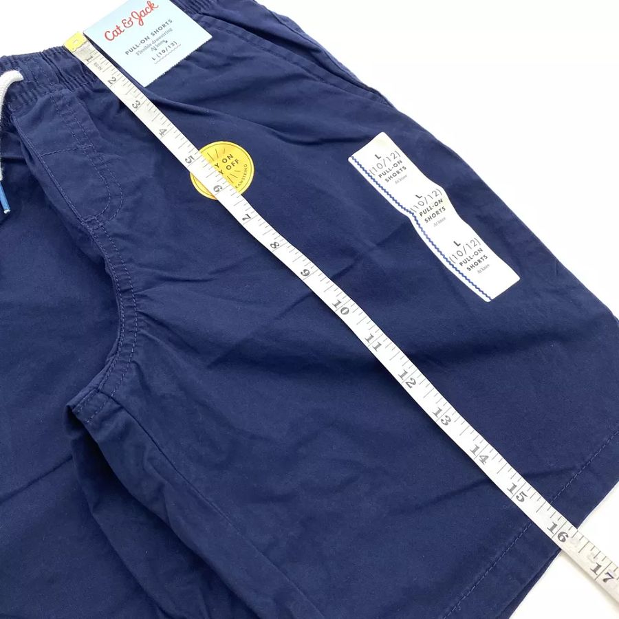 Cat & Jack Boys Size L 10/12 Pull-On Shorts Drawstring Fighter Pilot Blue product image (4)