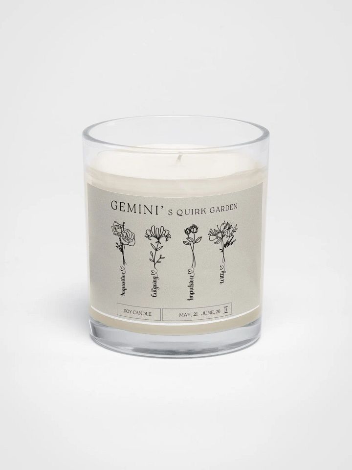 Minimalist Month Flower Gemini Vegan Soy Wax Candle product image (2)