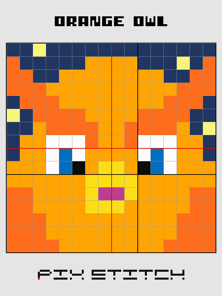 Orange Owl Pixel Art product image (2)