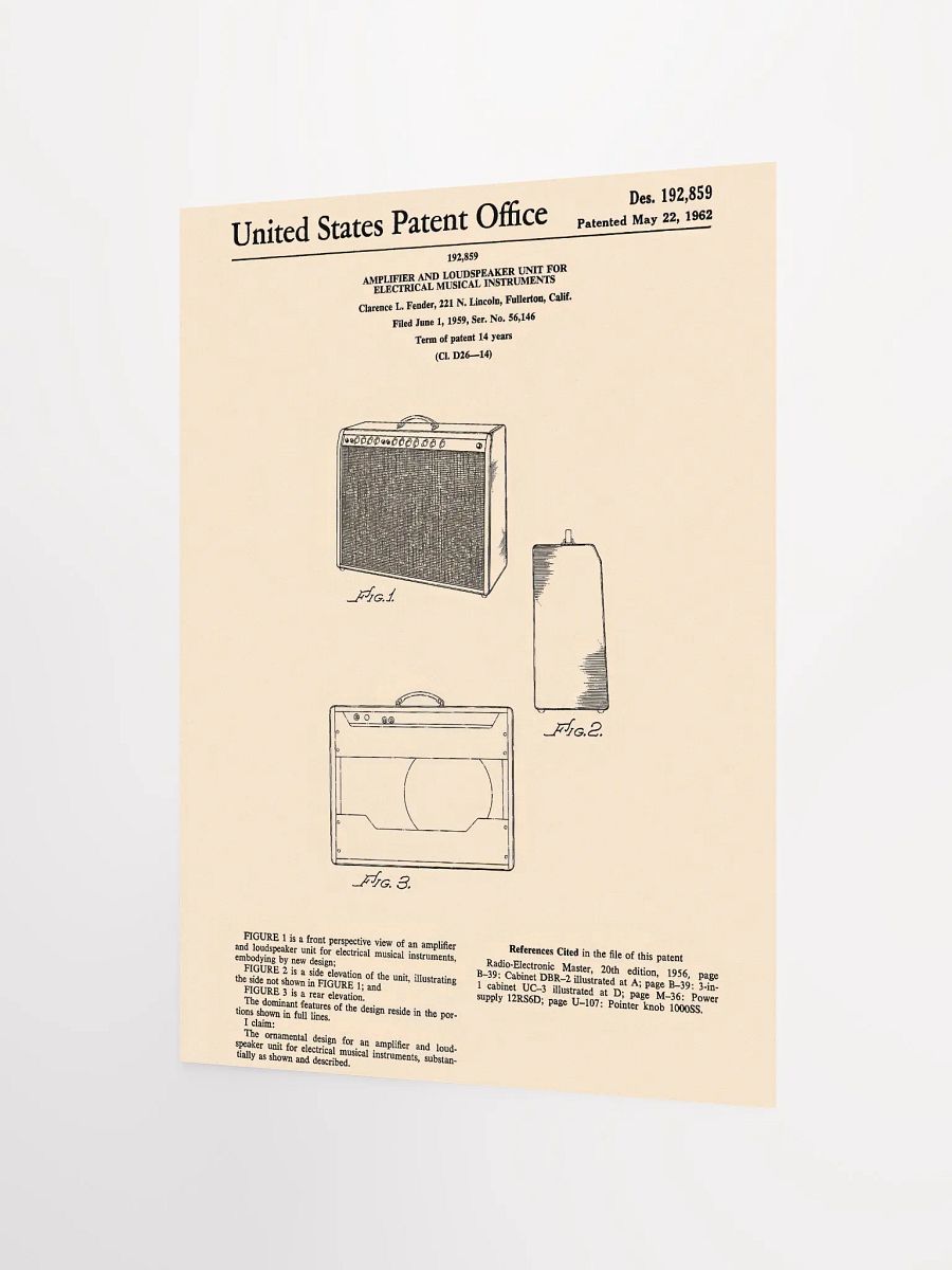 Vintage amp patent print product image (2)