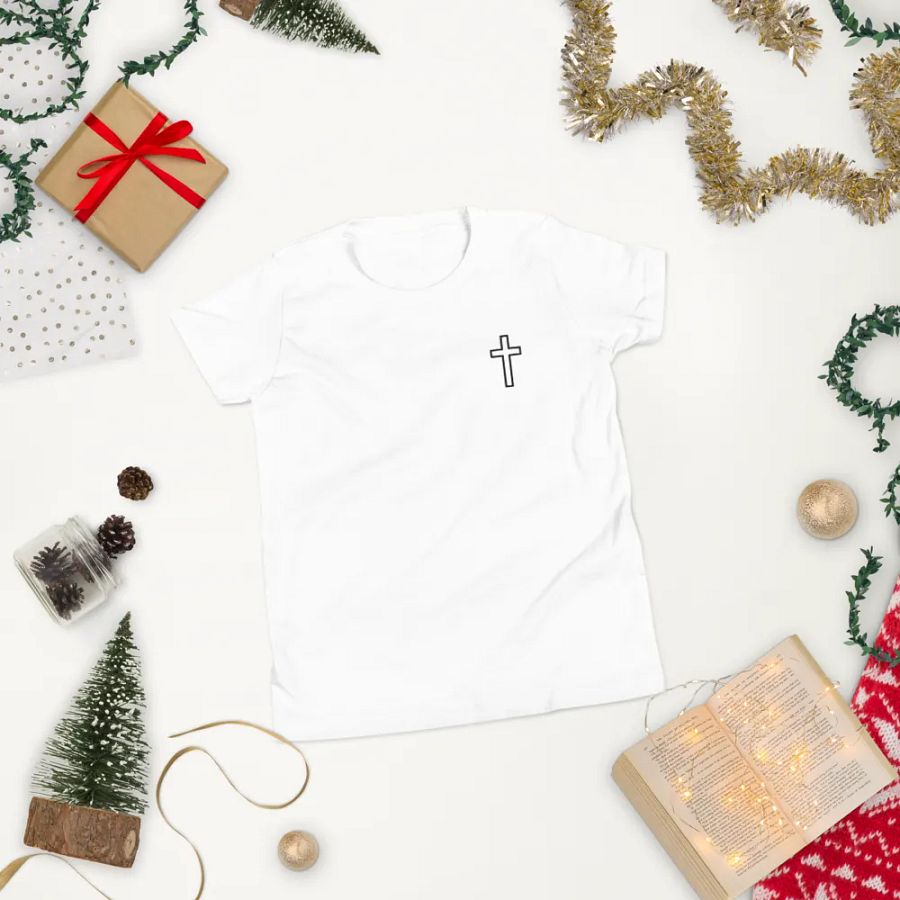 Youth Simple Cross White Tshirt product image (3)