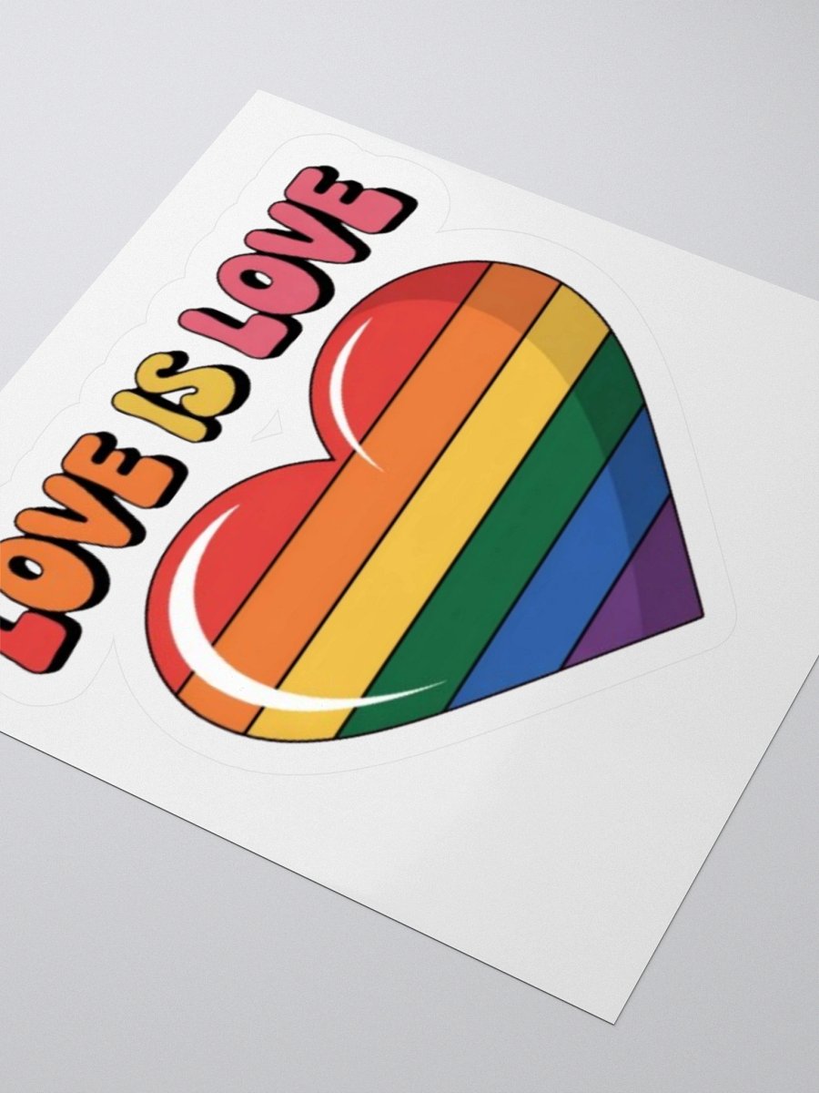 Exclusive 'Love is Love' Rainbow Heart Sticker – Vibrant Vinyl Design product image (9)