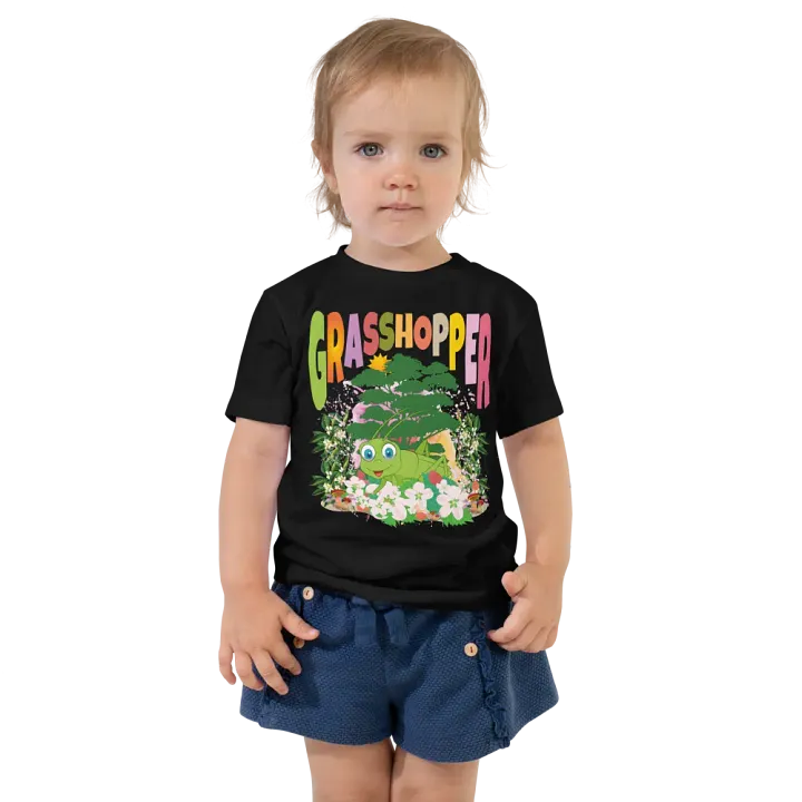 Grasshopper Colorful Funny Cute Bella + Canvas Toddler T-Shirt – Funny Shirt for Kids product image (2)