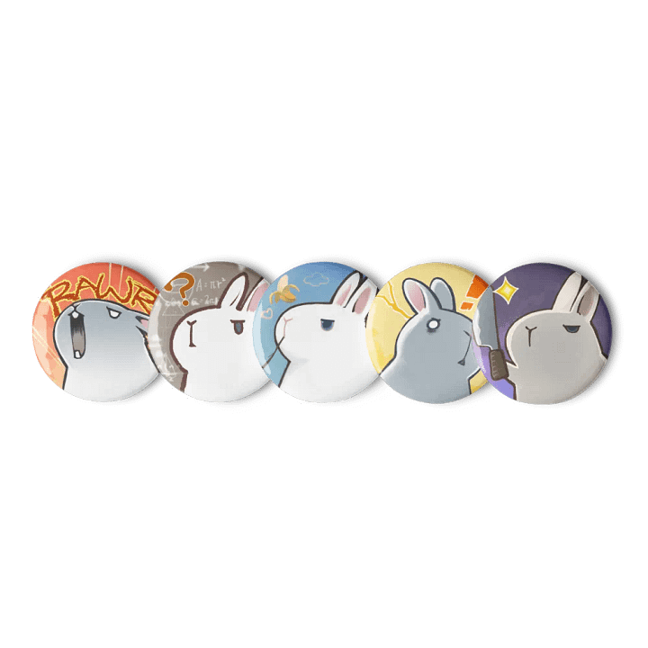 Bunny Boss Maru Mood Button Pin Set product image (1)
