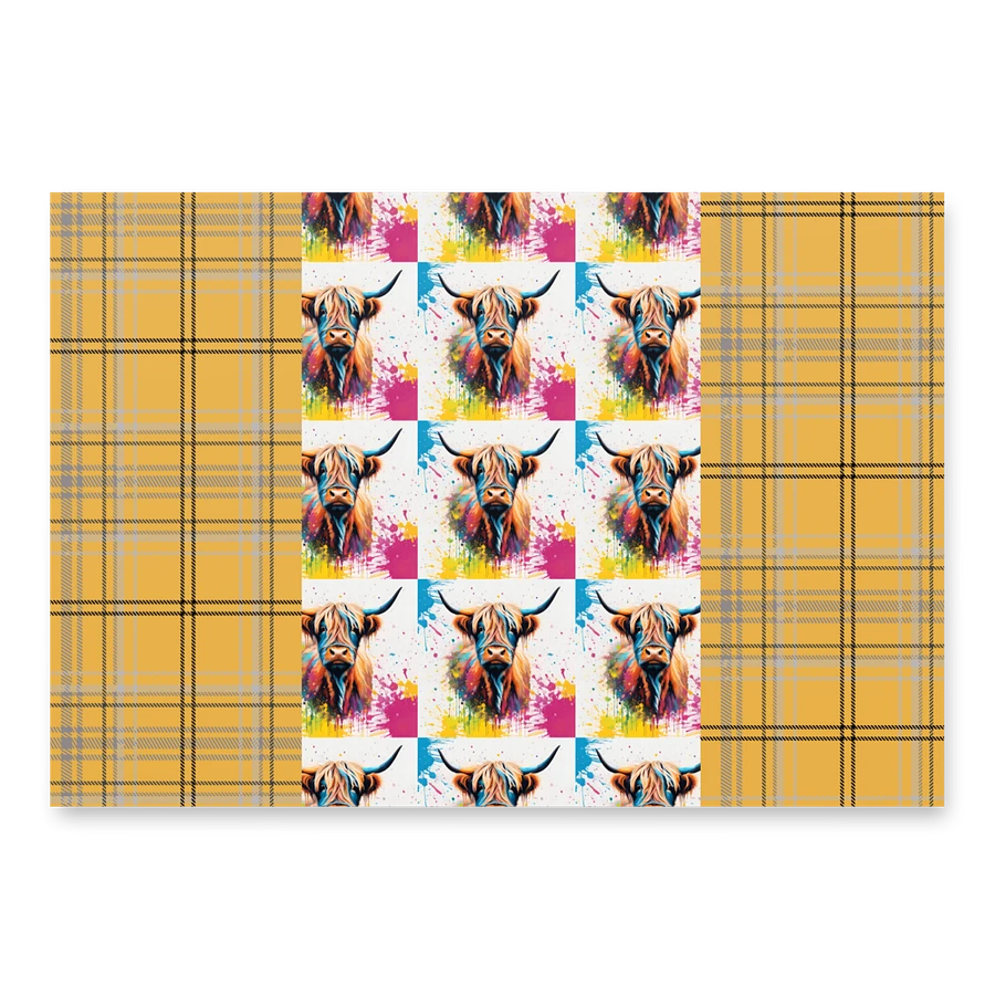 Multi Coloured Paint Splash Highland Cow Wrapping Paper product image (6)