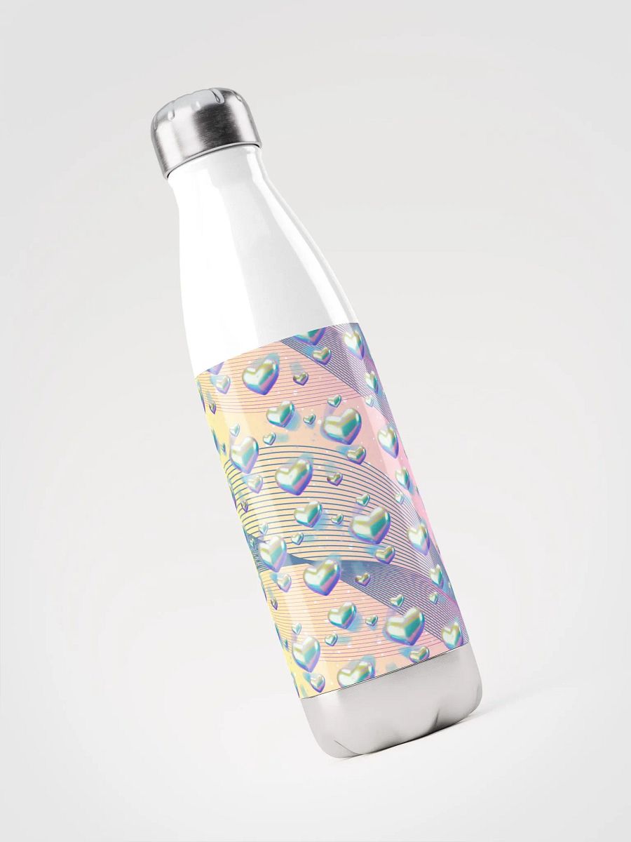 Pink metallic hearts design and girls Steel Water Bottle for the feminine ladies product image (3)
