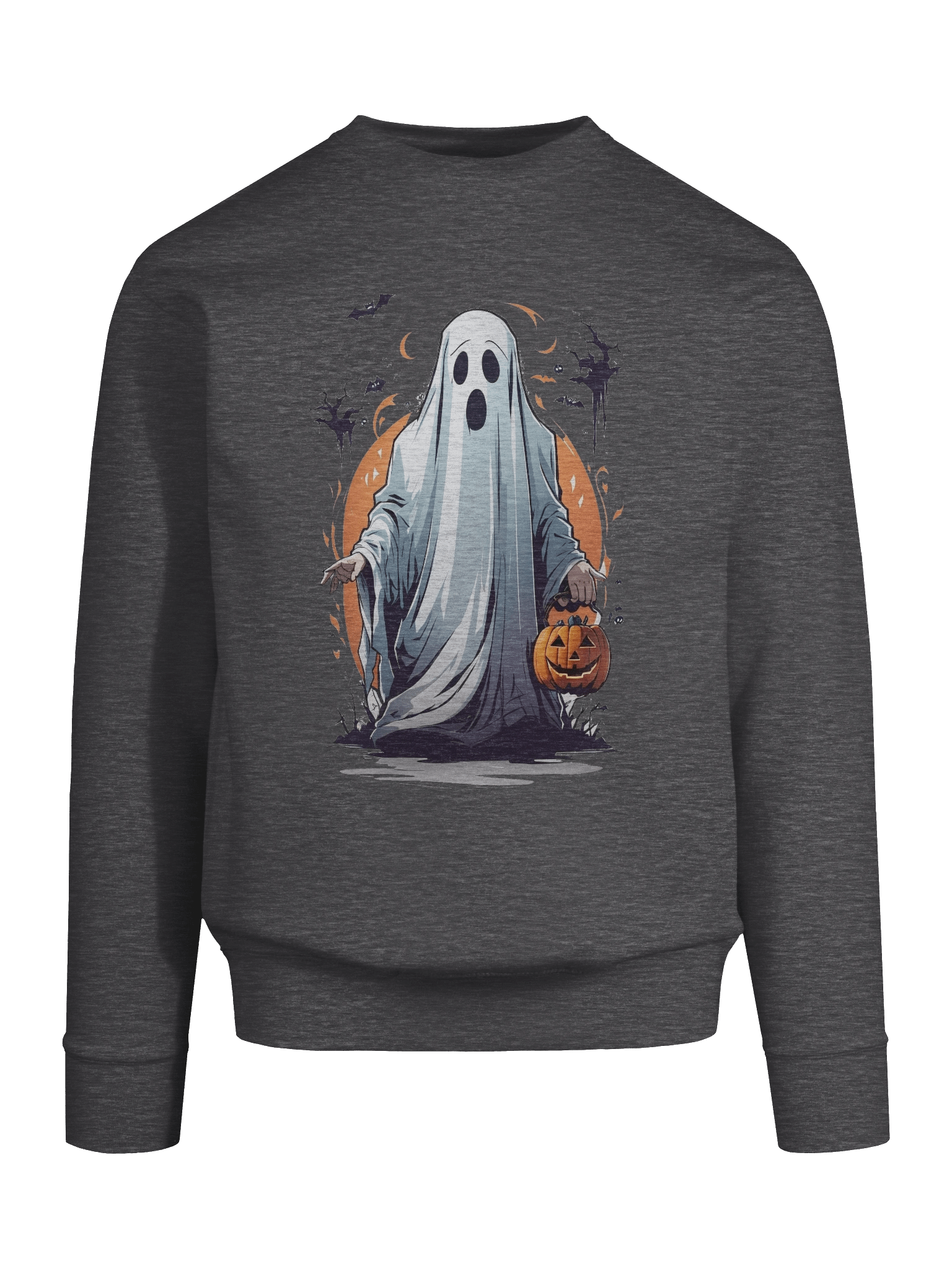 Spooky Ghost Sweatshirt – Cozy Halloween Pullover with Pumpkin Trick-or-Treat Design product image (9)