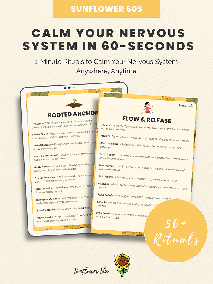 Sunflower 60s: 1-Minute Rituals to Calm Your Nervous System Anywhere, Anytime product image (1)