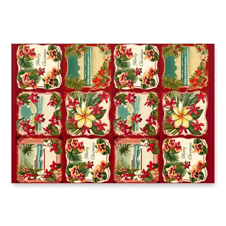 Vintage Tropical Christmas Wrapping Paper product image (2)