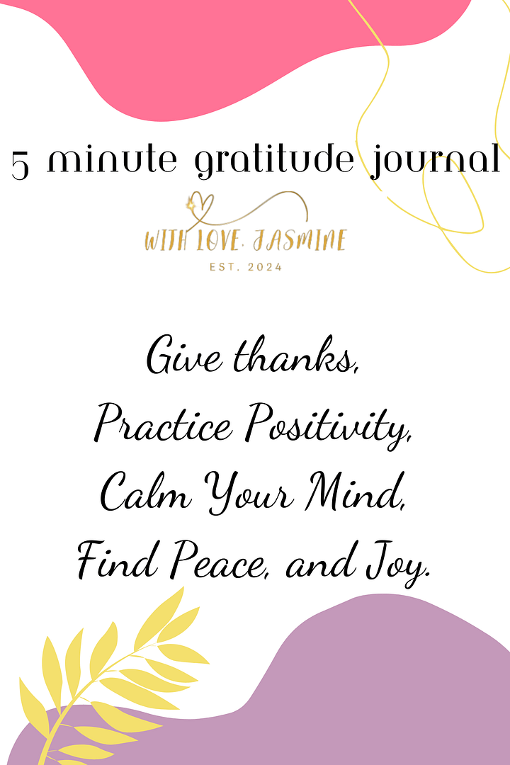 Digital 5 Minute Gratitude Journal With Love, Jasmine product image (1)