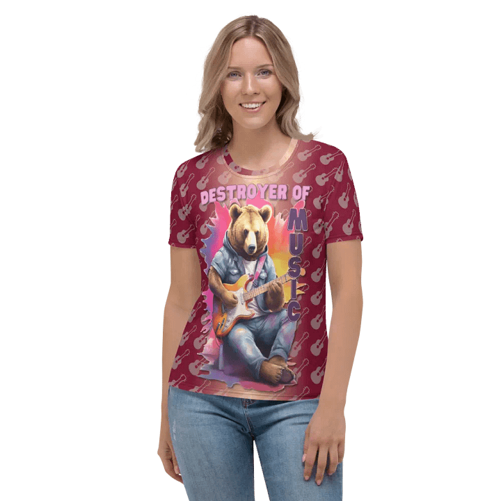 Destroyer of Music Bear All Over Print T-shirt product image (2)