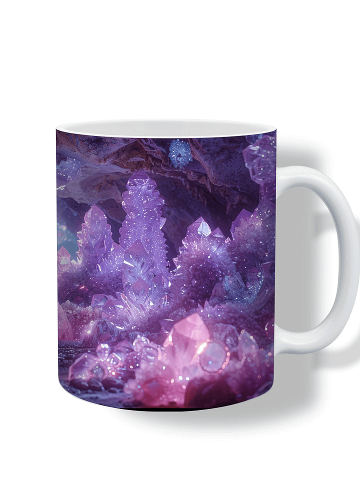 Amethyst Crystal Cave 11oz Coffee Mug – Stunning Gemstone and Geode-Inspired Ceramic Cup – Perfect for Crystal Lovers and Mystical Vibes product image (1)