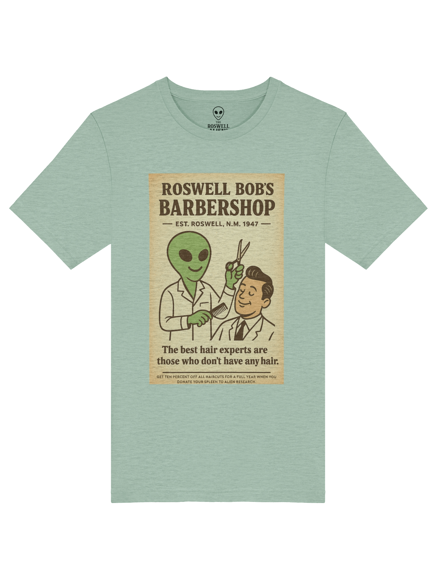 Barbershop Hairdresser Roswell Aliens 1950's Retro Unisex T-Shirt product image (53)