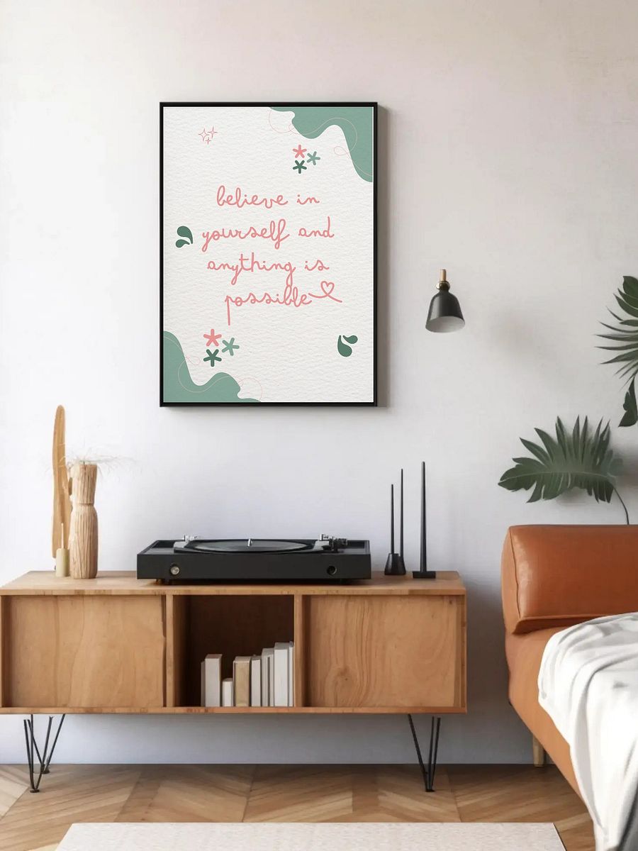 Inspirational Quote Wall Art - 'Believe in Yourself' Motivational Poster, Minimalist Home Decor, Positive Affirmation Print Gift Present product image (5)