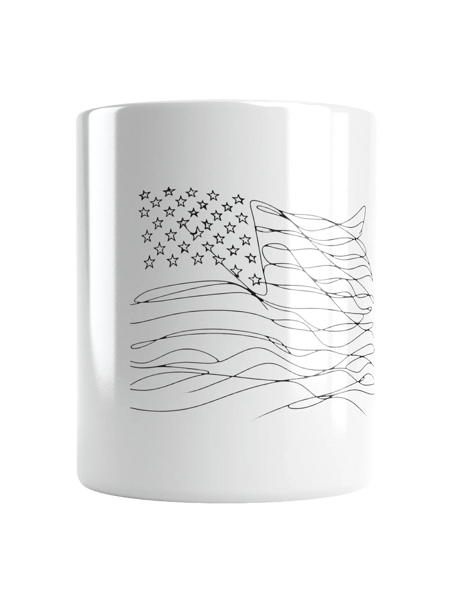 USA Flag Line Art White Glossy Mug product image (13)