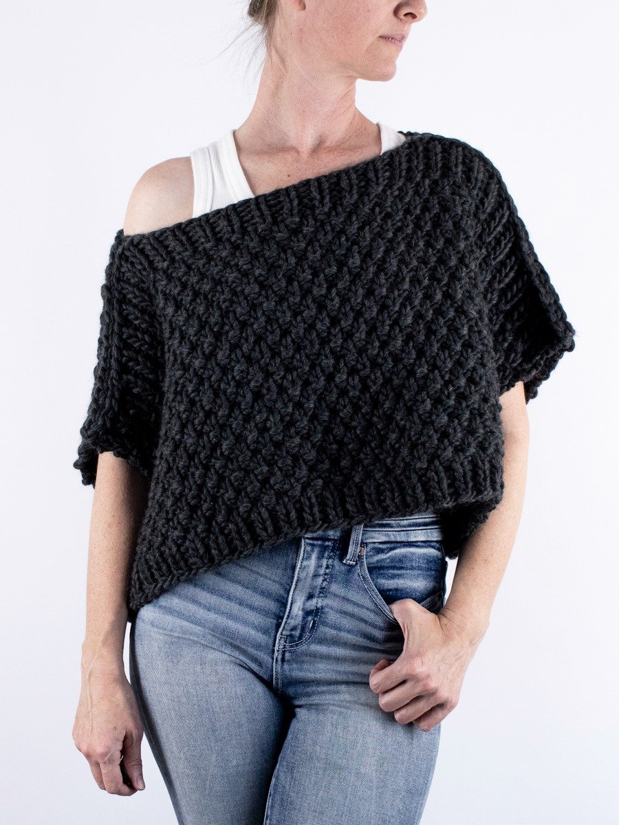 How to Knit a Simple Poncho Sweater - Frosty Moon product image (3)