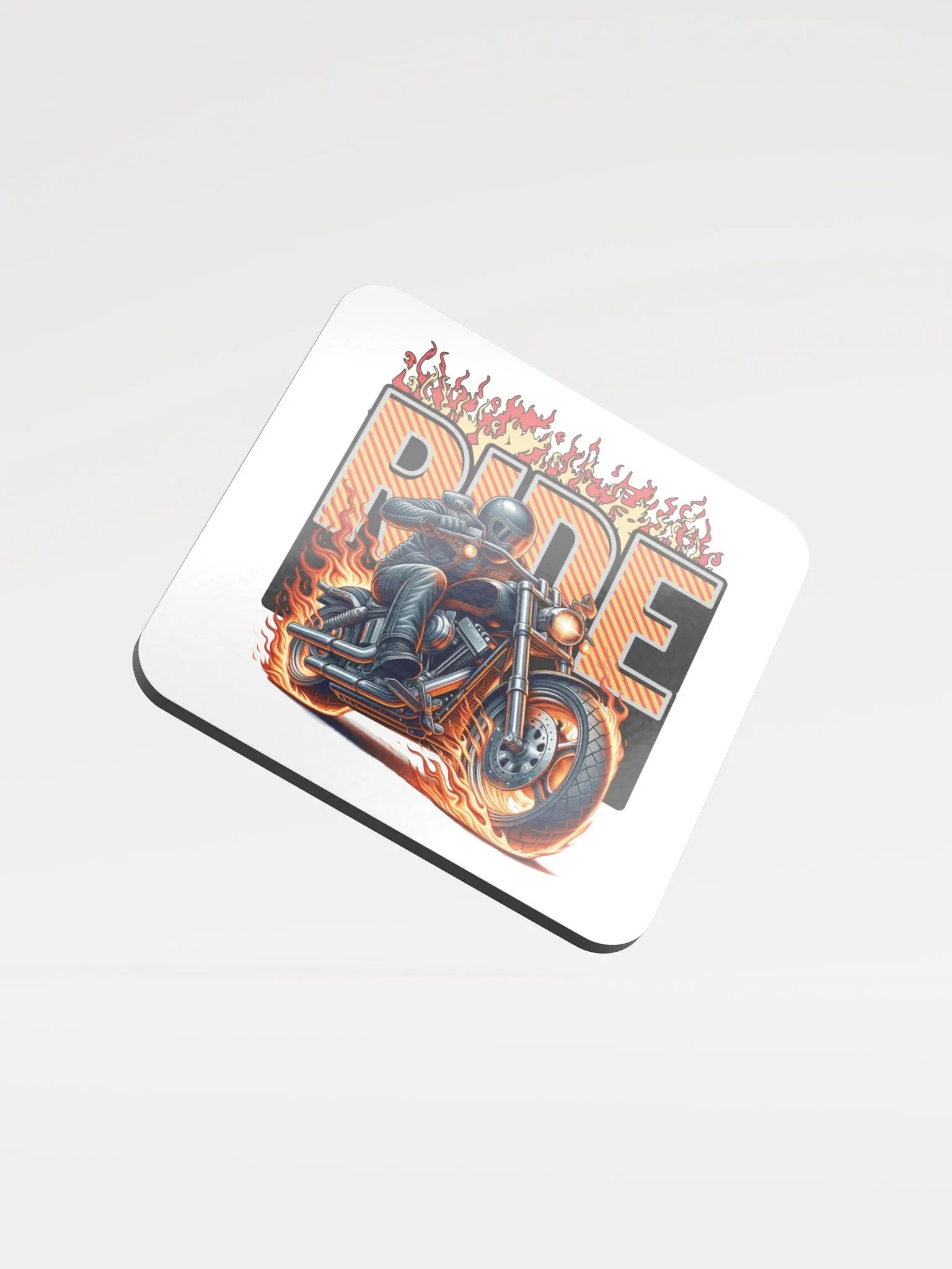 Ride Motorcycle Flaming Inferno Glossed Cork Coaster product image (2)