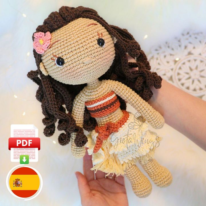 Patrón de Amigurumi de la Princesa Moana (Descarga Digital) product image (1)