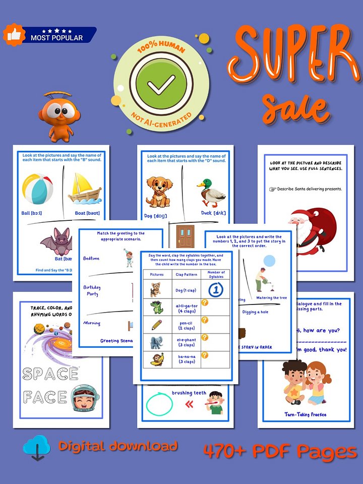 Kiddie Speak Printable Worksheets product image (1)
