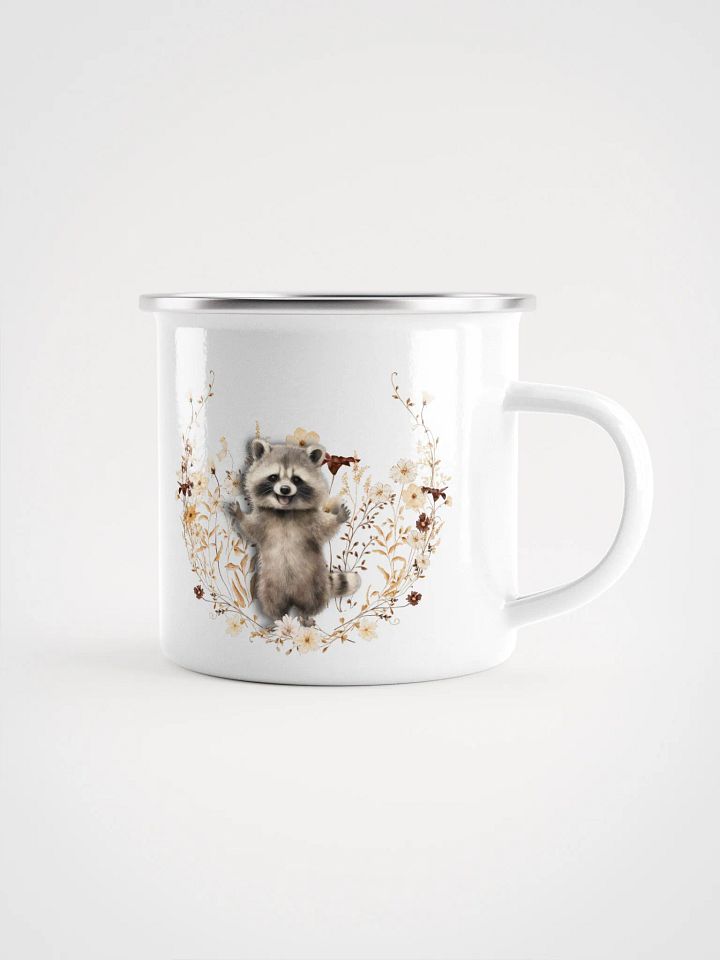Autumn Raccoon Adventure Enamel Mug - Waschbär Tasse Emaille product image (2)