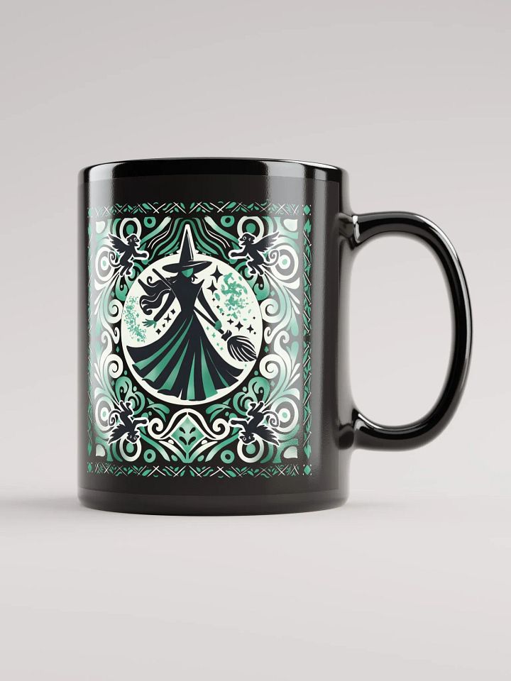 Wicked Spanish Tile Elphaba Mug – Black Glossy Broadway Coffee Cup product image (1)