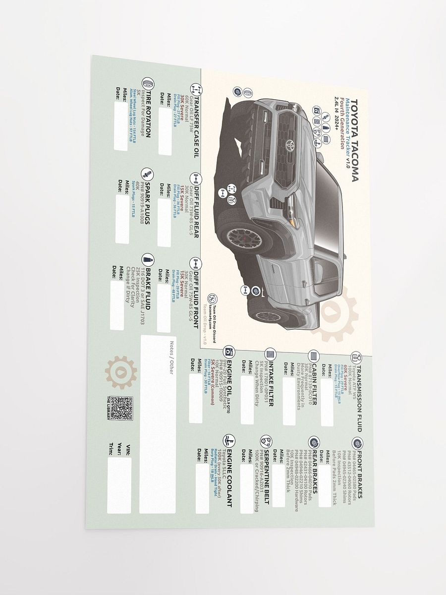 4TH GEN MAINTENANCE TRACKER V1.0 - Silver product image (3)