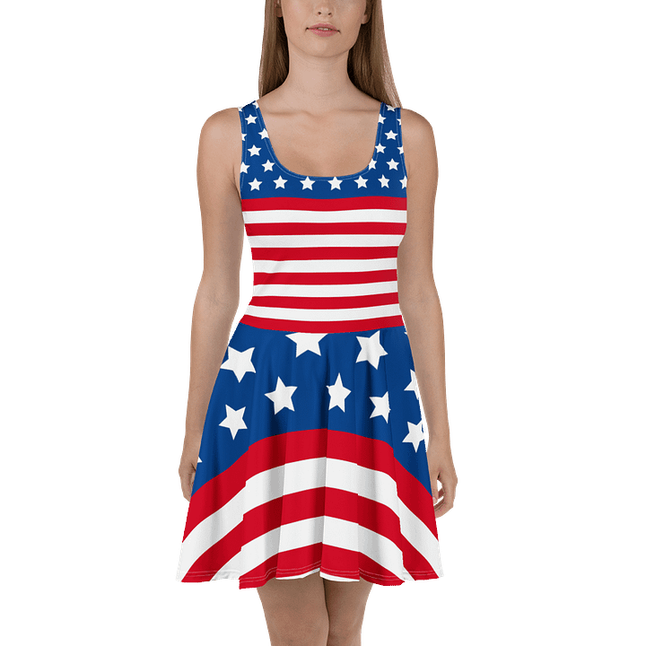 Patriotic American Flag Skater Dress - All-Over Print Design product image (2)