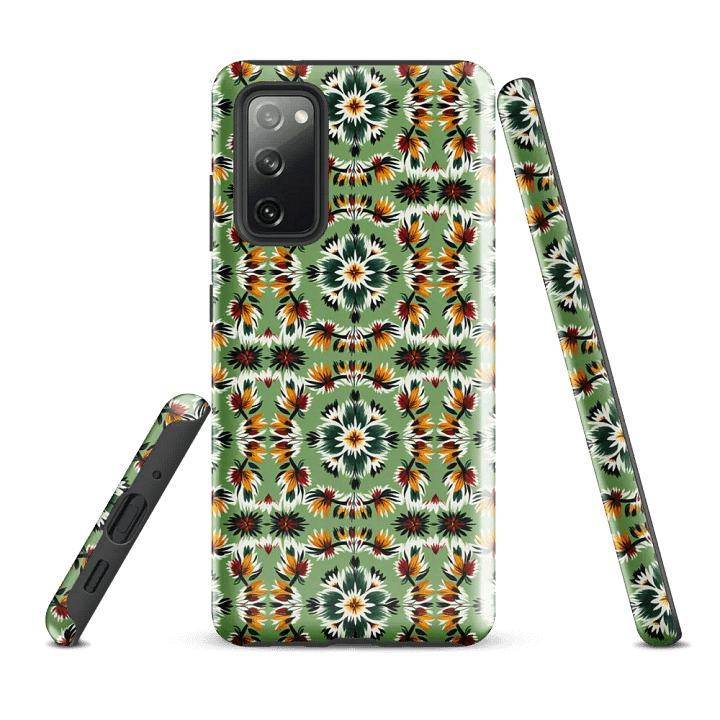 Tough Phone Case for Samsung® - Southwestern Abstract Feathers and Flowers Geometric Pattern product image (1)
