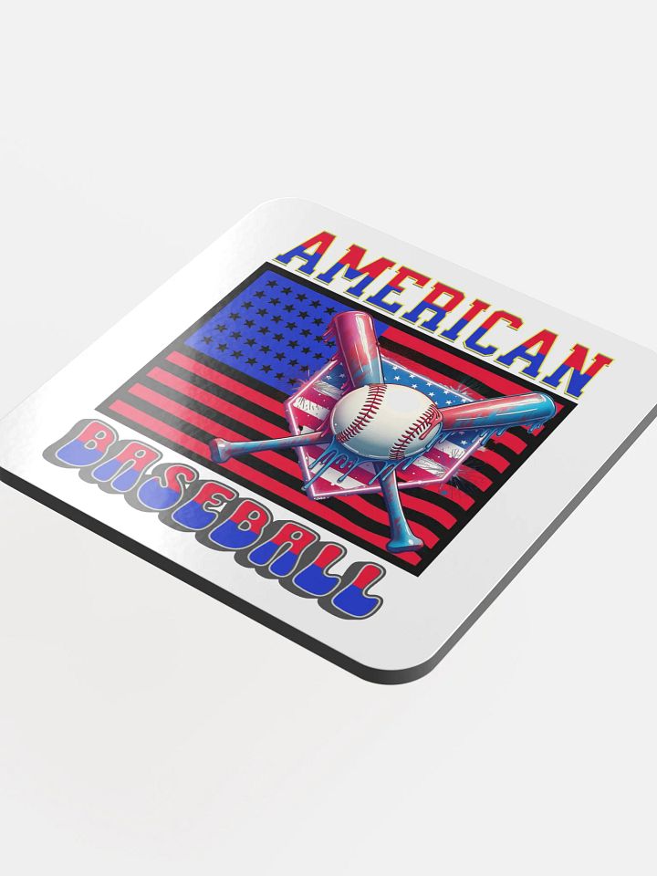 American Baseball Flag Dripping Coaster product image (1)