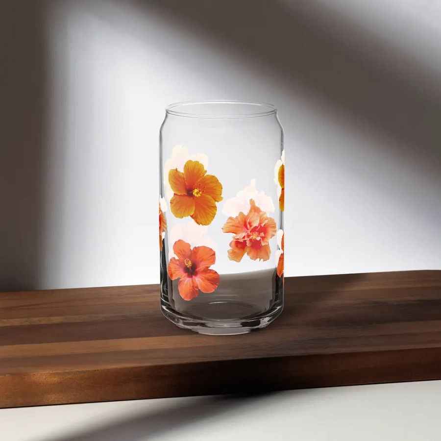 Orange Hibiscus Can Glass product image (5)
