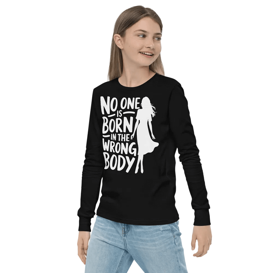 No One is Born in the Wrong Body Youth Long Sleeve Tee product image (4)