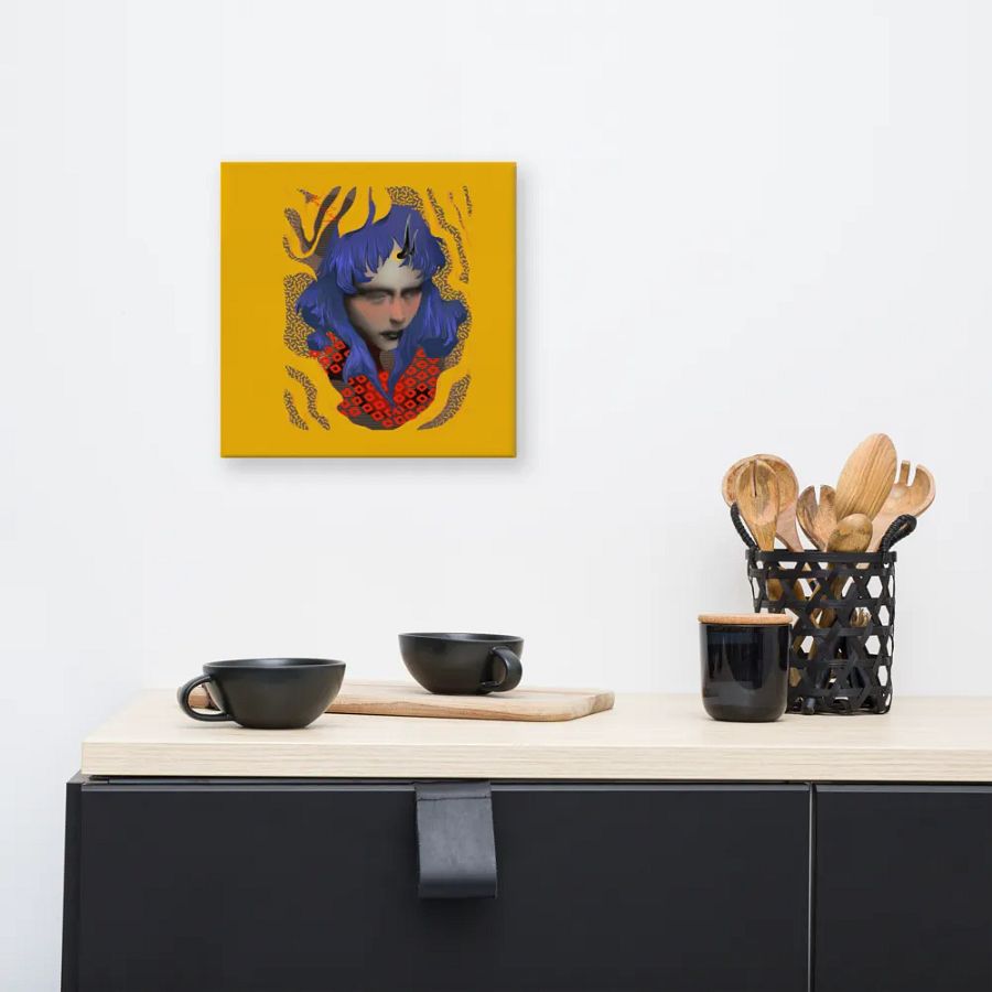 Something Strange, Charming and Blue Square Canvas Print product image (6)
