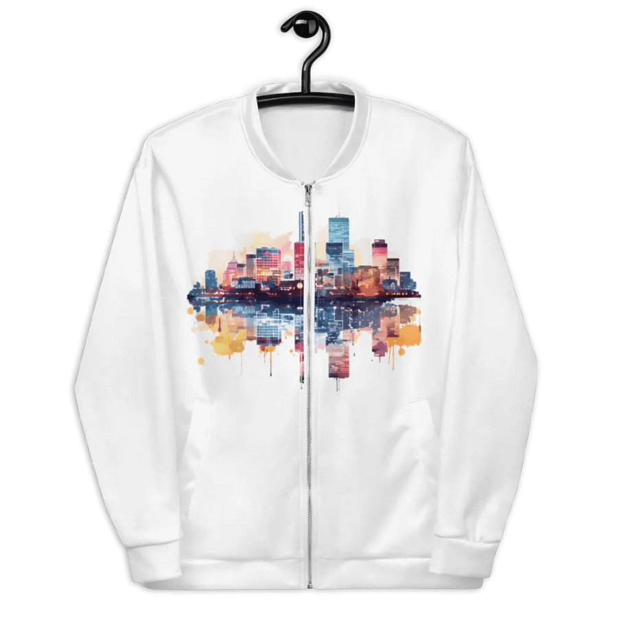 Skyline Reflections Custom Bomber Jacket product image (3)